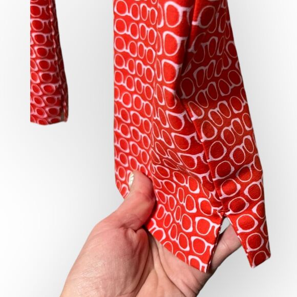 Boden Richmond Red Trousers with Glasses Motif Slim Straight Leg Pants Size 6L - Picture 13 of 15